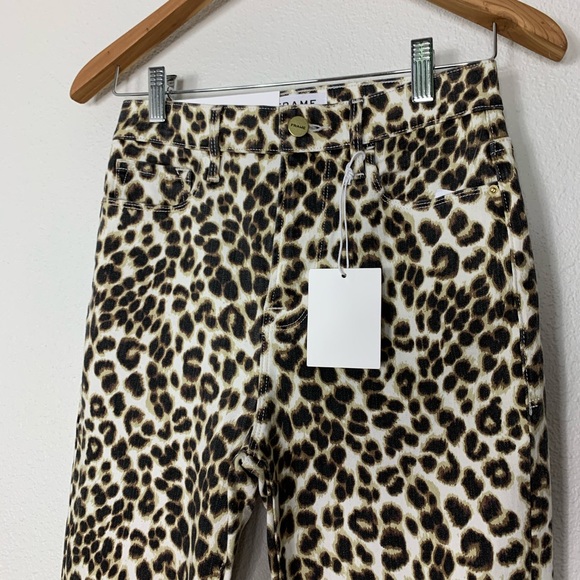 Frame Ali Leopard High Waist Crop Skinny Jeans - Picture 8 of 8